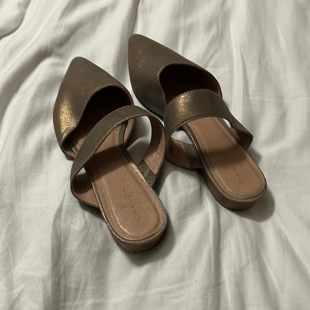 Caslon slip on gold sparkle shoes